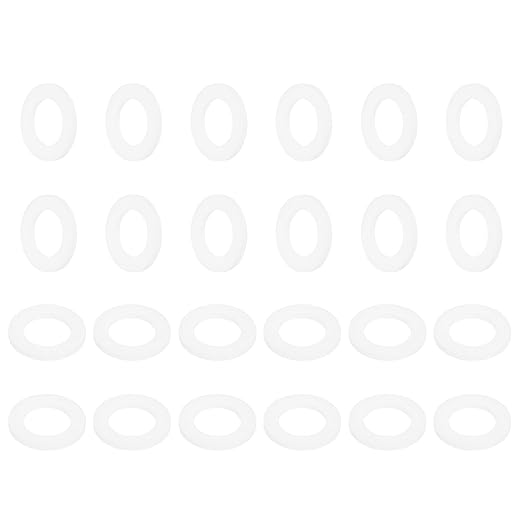MECCANIXITY PTFE Flat Washers, 24Pack 25mm OD 15mm ID 2mm Thick Sealing Spacer Gasket Ring for Faucet Pipe Hose Bolt Machinery, White