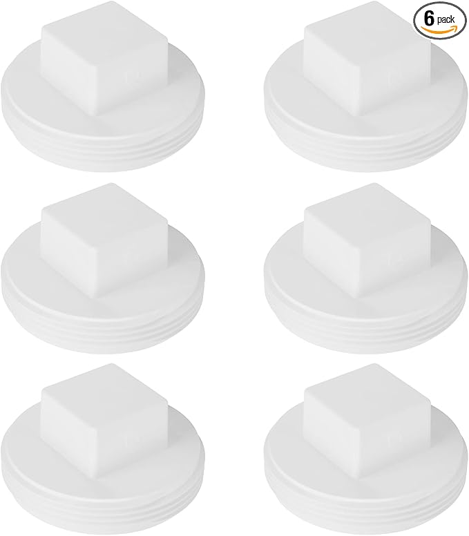 6Pack 3 Inch PVC Male Threaded Pipe End Cap 3" PVC Pipe Male Thread Plug Adaptor SCH40 NPT Plug Pipe Fitting for Plumbing Water Line
