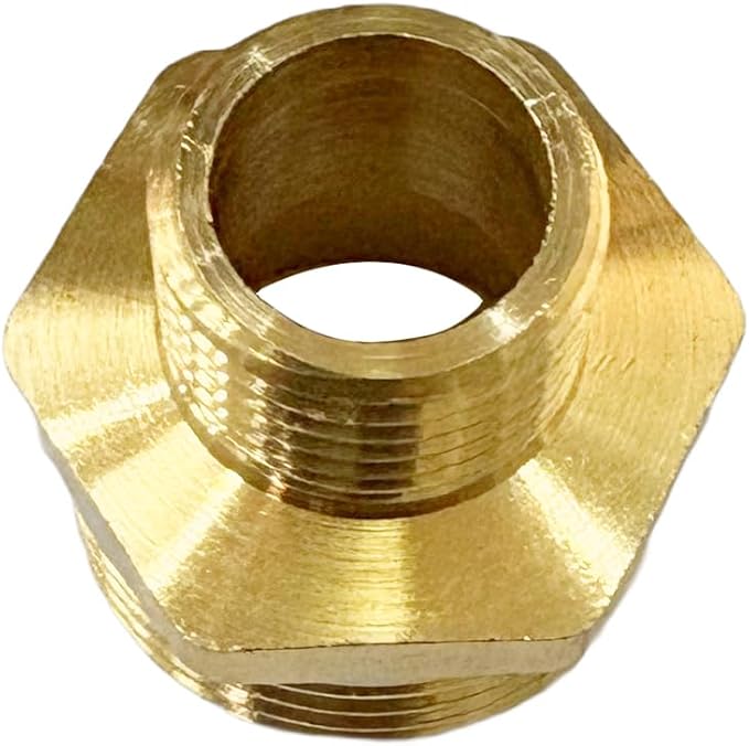 1/2" x 1/4" Male Threaded Hex Nipple Reducer Brass NPT Pipe Fitting Adapter Straight Connectors Pack of 5