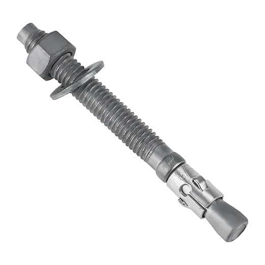 3/8 x 3-3/4 inch Wedge Concrete Anchors kit Galvanized Carbon Steel, Expansion Screw Bolt Heavy Duty Fasteners for Masonry Concrete (Pack of 20)