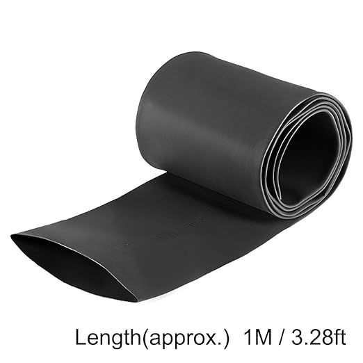 uxcell Heat Shrink Tubing, 2"(50mm) Dia 80mm Flat Width 2:1 Rate Shrinkable Tube Cable Sleeve 1m - Black