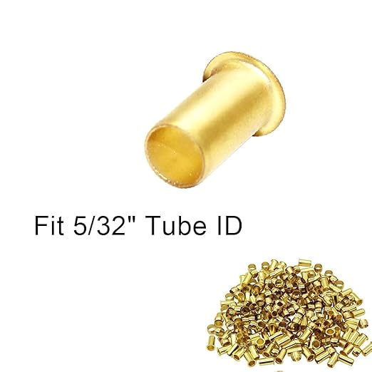 Beduan 5/32" Tube ID Brass Compression Fitting, Insert Tube Support Compression Sleeve Fitting (Pack of 10)