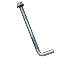 Sandbaggy 1-1/4" x 18" Threaded Concrete Anchor L-Bolts (Nuts & Washers Included) - Hot Dipped Galvanized - Sill Plate, Base Plate, Masonry, Wood, Cement Anchors, J Bolt (1, 1-1/4" x 18")