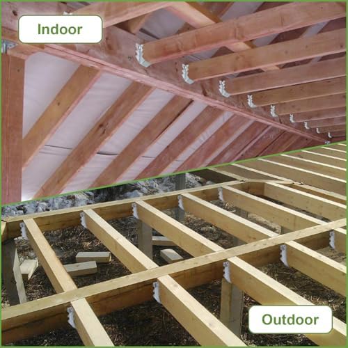 10 PCS 2x6 Steel Joist Hangers, 20 Gauge Galvanized Brackets for Wood