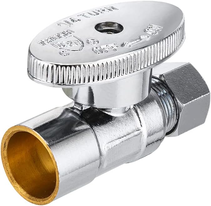(Pack of 10) EFIELD Sweat 1/2" x 3/8" Compression Chrome 1/4-Turn Straight Stop Water Shut-off Ball Valve,(VALVE093)