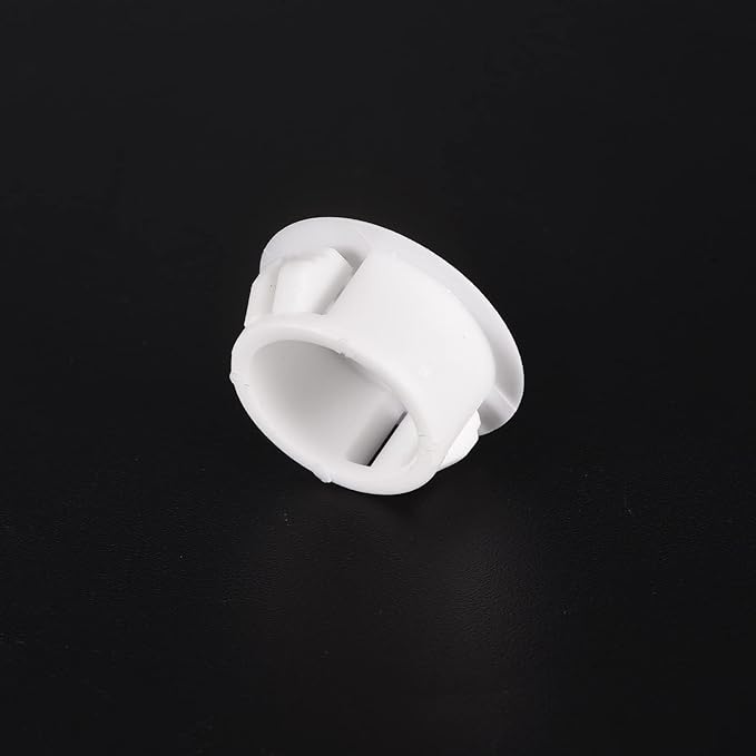 uxcell 23/32" Plastic Hole Plugs, 110Pcs Flush Type Panel Round Snap in Fastener Knockout Locking Plugs for Furniture Insert End Caps Panels, White