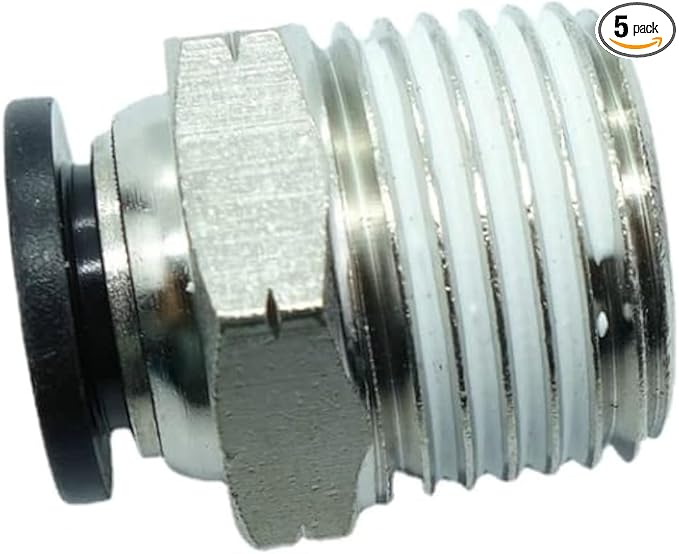 CDQBWQDJT 5 Pcs Pneumation Fitting 3/8" Tube OD Push To Connect X 1/2 NPT Pipe Male Connector