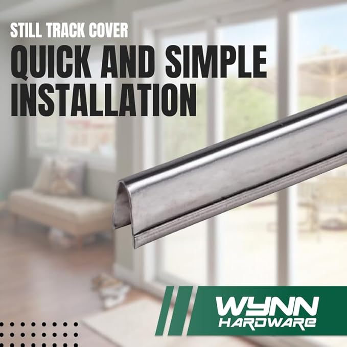 Stainless Steel Sliding Door Track Cover for Repairing Worn or Damaged Glass Doors and Horizontal Windows - Patio Glass Door Track Replacement (6 Feet, 2 Pack)