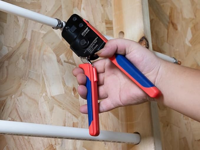 iCrimp ICP-BJ02 PEX Clamp Cinch Tool, One Handed PEX Crimping Tool for Pinching 3/8-in, 1/2-in, 3/4-in, 1-in PEX Clamp Rings, Patented