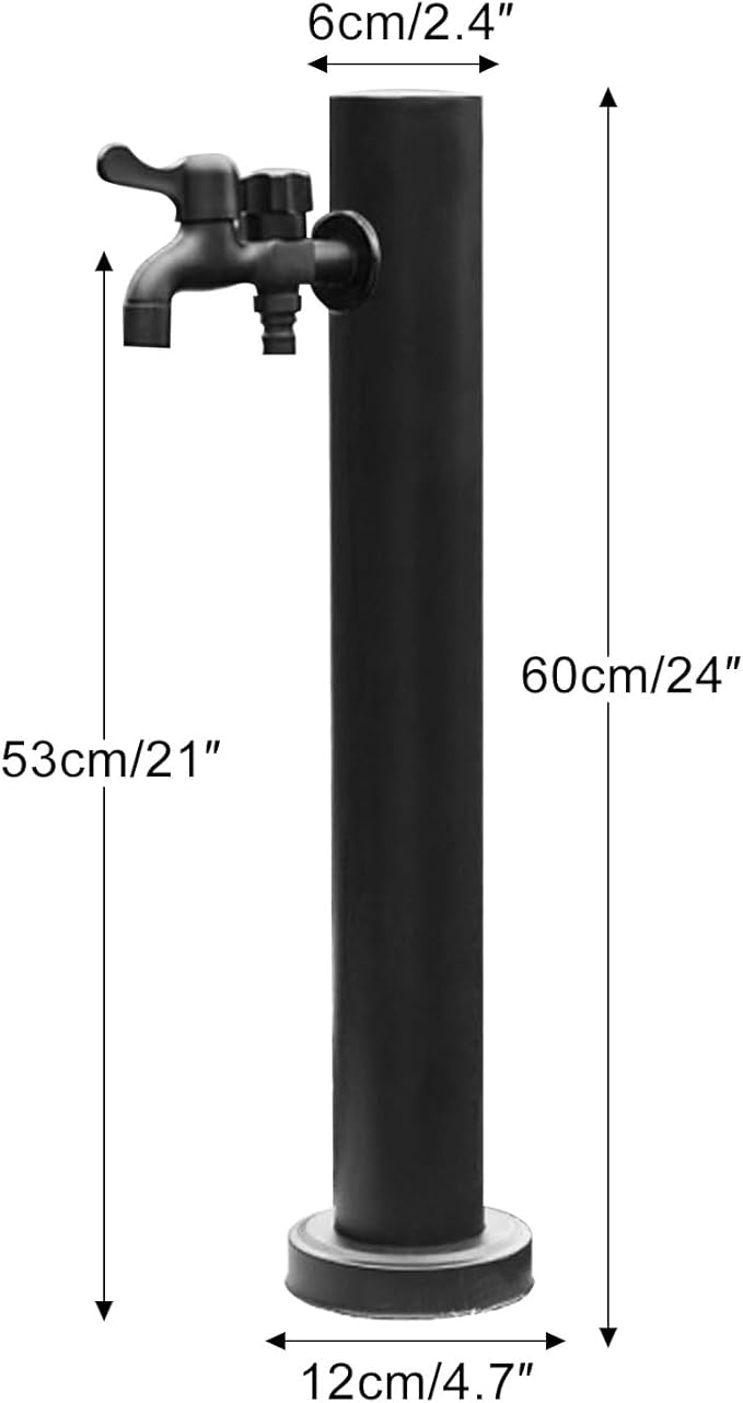 304 Stainless Steel Garden Water Column, Freeze Proof Outdoor Faucet, Yard Hydrant, Outdoor Water Spigot for Backyard, Farm, Lawn(B,60cm/24in)