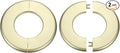 HARFINGTON 2pcs Wall Split Flange 64mm/2.5" Self-Adhesive Plumbing Cover Plates ABS Plastic Round Escutcheon Plate Buckle Design for Water Pipe Bathroom Kitchen Decoration, Gold Tone