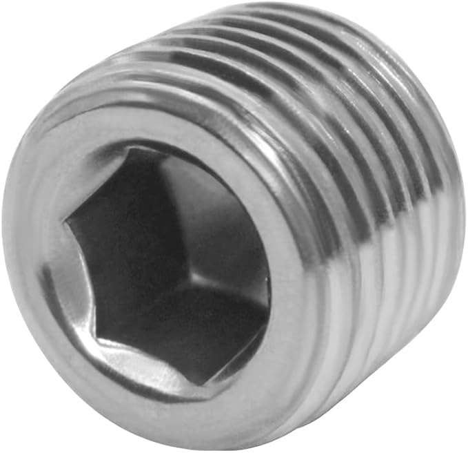Joywayus 5Pcs Stainless Steel Internal Hex Thread Socket Pipe Plug 1/8"NPT Male