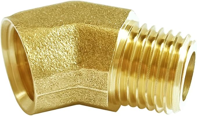 Joywayus 2PCS Brass 45 Degrees Elbow Pipe Fittings 1/8"NPT Male to 1/8"NPT Female Brass Fittings