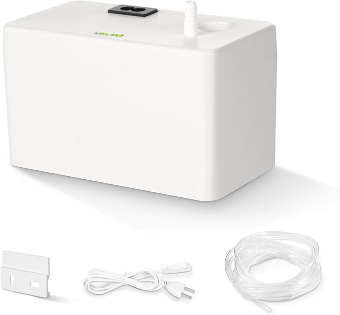 Condensate Pump Automatic Condensation Drain Removal Mini Quiet Pump for HVAC,Air Conditioner,Dehumidifier,Furnance,Ice Maker, AC110-220V,Mini White