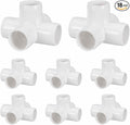 18Pcs 1" Elbow PVC Fitting, SCH40 5-Way Cross Furniture Grade PVC Pipe Fitting, DIY Corner Elbow Connector for Building Furniture, Greenhouse Frame Connection, Socket x Socket