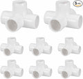 5Pcs 1" Elbow PVC Fitting, SCH40 5-Way Cross Furniture Grade PVC Pipe Fitting, DIY Corner Elbow Connector for Building Furniture, Greenhouse Frame Connection, Socket x Socket