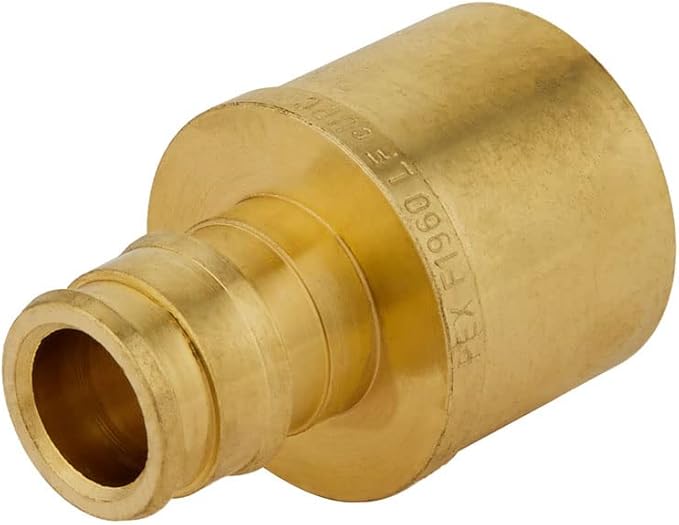 (Pack of5) EFIELD Pex A Full Flow Expansion Brass Fittings 1/2" Pex X 3/4" Female Sweat Adapter (Over the Copper Pipe), ASTM F1960,(PEX1960058-5PCS)