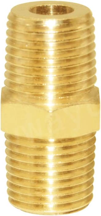 Joywayus Hex Nipple 1/8" Male x 1/8" Male NPT SolidBrass Threaded Straight PipeNipple Fittings for Brew Kit Home Piping (Pack of 5)