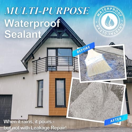 Liquid Waterproof Sealant Clear - 5 Gallon, Water-Based Waterproof Coating