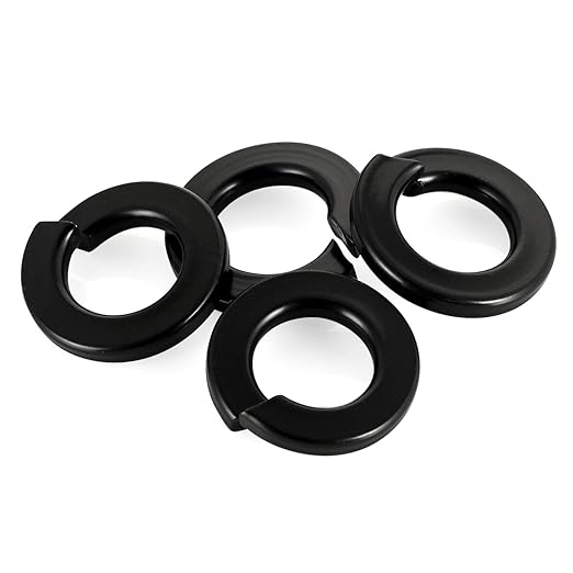 M12 Black Spring Lock Washer, 304 Stainless Steel, Black Coating Split Lock Washer Elastic Gasket, for Screws Fasteners, 20 PCS