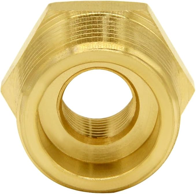 Joywayus Brass Reducer Hex Bushing Reducing Cast Pipe Fitting 3/4" NPT Male x 1/4" NPT Female Adapter(Pack of 2)
