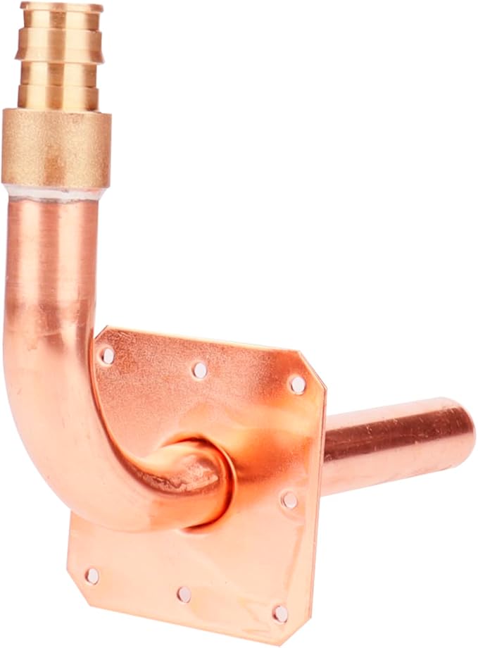 WHK 10 packs Pex-A Copper Stub Out Elbows with Wall Flange 1/2" x 6"