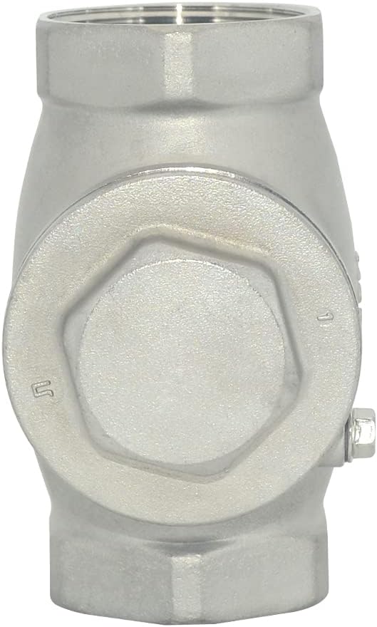 1-1/2" Stainless Steel SS316 Swing Check Valve,NPT Female x Female Thread,WOG 200 PSI PN16 CF8M