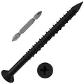 WenSilon(100 PCS) 3/16" x3-3/4 Black Concrete Screw Anchor Black Flat Head for Anchoring to Masonry, Block or Brick Stucco