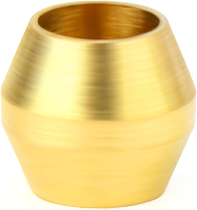GASHER 100PCS Brass Compression Fitting, Brass Compression Sleeve Ferrules 1/8" Tube OD
