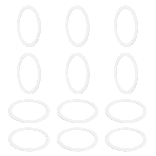 MECCANIXITY PTFE Flat Washers, 12Pack 60mm OD 50mm ID 2mm Thick Sealing Spacer Gasket Ring for Faucet Pipe Hose Bolt Machinery, White