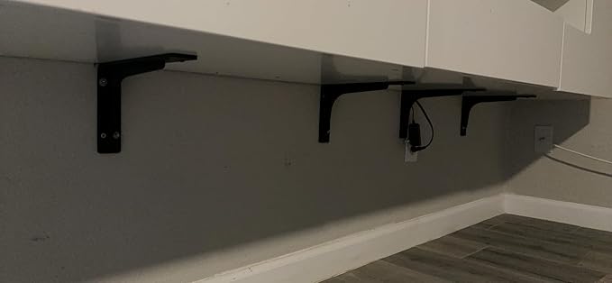 8 inch x 4.7 inch Shelf Support Bracket Heavy Duty, L Shelf Brackets ,max Load 300lbs, , Metal Brackets for Shelves, Counter Bracket ,Corner Brace,Pack of 4. (8 "x 4.7 " Supporting Bar)