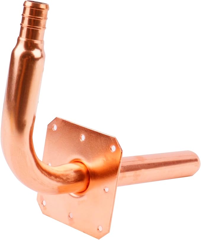WHK 10 Packs 1/2 Inch Copper PEX Stub Out Pex-B Copper Stub Out Elbow with Wall Flange with Wall Flange 1/2" x 6"