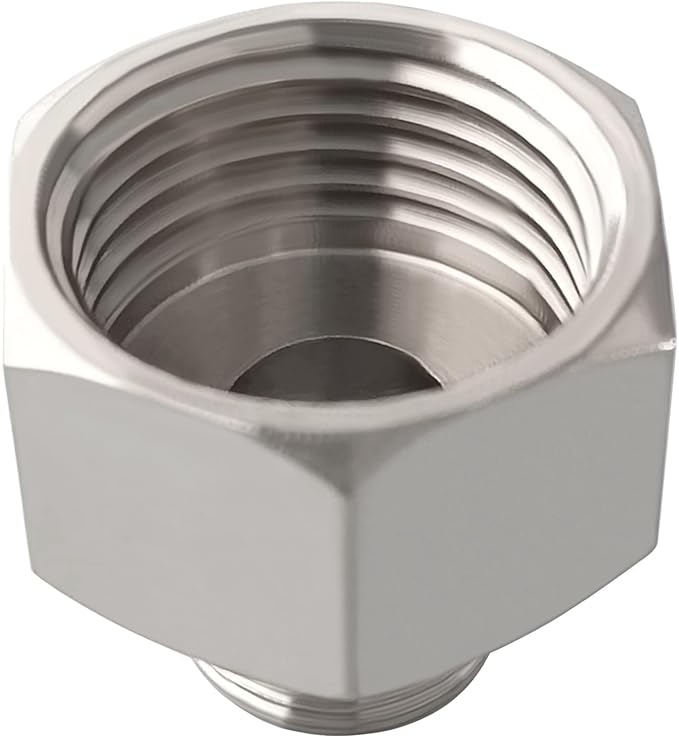 Nickel Plated Brass Pipe Fitting Water Hose Adapter G 1/2 Female to 3/8 Male Compression Converter Reducer Connector for Kitchen Faucet with Rubber Washers (Pack of 4)