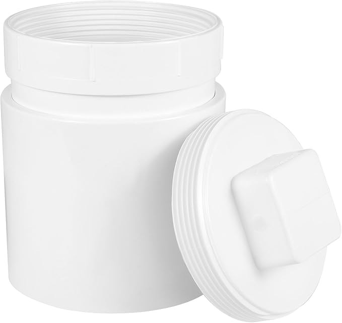 4" PVC Sewer Cleanout cap with Coupling,DWV Flush Sewer Cleanout Adapter with Plug Pipe Fitting for Outdoor Garden,RV and More Drainage Piping System