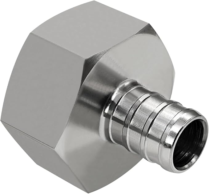 Barb Crimp PEX 1/2" x 3/4" NPT Female Thread Adapter Stainless Steel Crimp Fitting (Pack of 3)