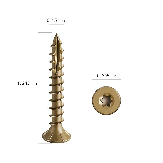 #8 * 1-1/4" Deck Screws, (1167pcs) 5 lbs.Exterior Wood Screws, Rust Resistant Epoxy Coated, Bronze, T20 Star Bit
