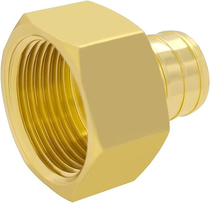 Hooshing 12PCS 3/4 inch Pex Female Adapter PEX 3/4" to 3/4" NPT Female Thread Adapter Brass Crimp Fittings