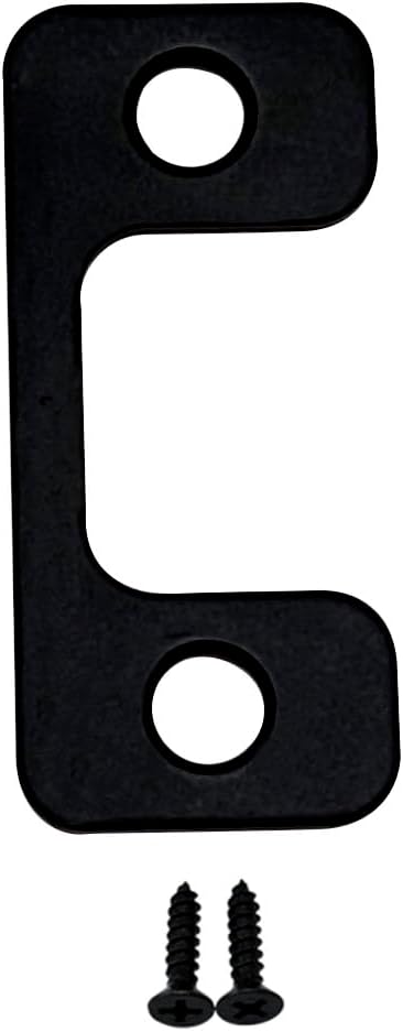 QCAA Solid Brass Deadbolt Strike Plate, Adjustable Jamb Plate, for Electronic Locks, Matte Black, 1 Pack, Made in Taiwan