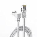 90 Degree Cat6 Ethernet Cable White Down/UP Right Angled CAT 6 Ethernet Patch Cables Gigabit Network Cord RJ45 90 Degree Adapter (Downward Angle, 10FT)