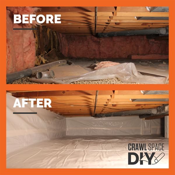 Whitecap - Dura Skrim String Reinforced White Plastic Sheeting - 12 Mil - (12' x 100') - Extremely Durable, Weatherproof, Vapor Barrier Polyethylene Roll for Crawlspace, Construction