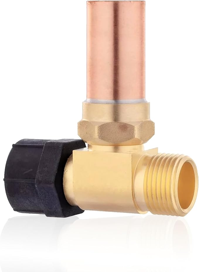 Water Hammer Arrestor,7/8" Female Swivel Ballcock Nut X 3/4" Male Thread Copper Water Arrestor for Toilet Connection(1PACK,Copper Arrestor)(HAMMER024)