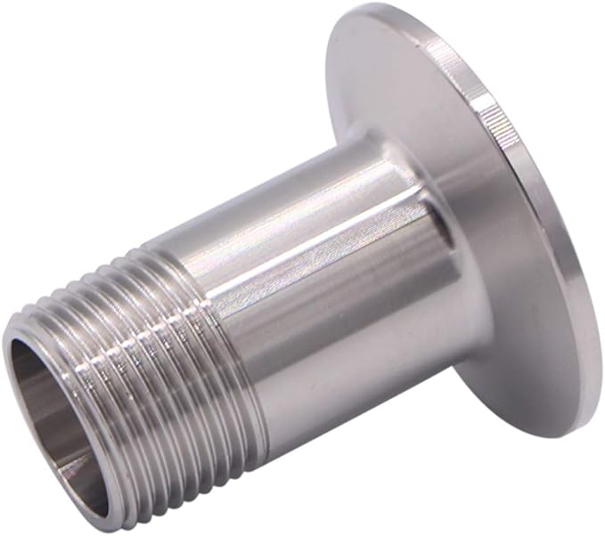 DERNORD 2 Pack Sanitary Male Threaded Pipe Fitting to TRI CLAMP with 2 Silicone Gaskets(OD 50.5mm Ferrule) (Pipe Size: 3/4" NPT)