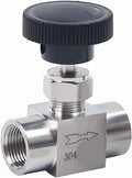 1/8 1/4 3/8 1/2 Inch NPT Valves 304 Stainless Steel NPT Female Needle for Valve Flow Control Water Gas Oil (NPT 1/2)