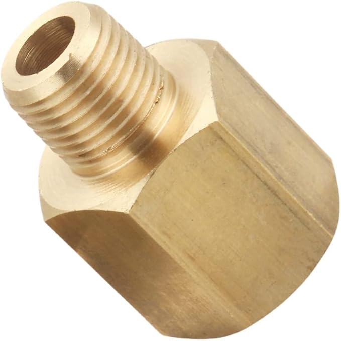 1/4 Inch NPT Male to 1/4 Inch NPT Female, Male to Female Pipe Reducer Adapter, Brass Pipe Extension Fittings, Thread 0.5" OD × 0.5" ID, Pack of 2