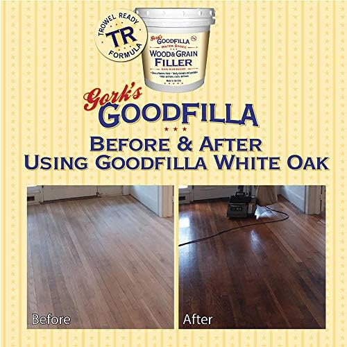Water-Based Wood & Grain Filler (Trowel Ready) - Red Oak - 1 Gallon By Goodfilla | Replace Every Filler & Putty | Repairs, Finishes & Patches | Paintable, Stainable, Sandable & Quick Drying
