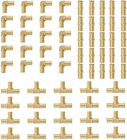 60PCS EFIELD 3/4"Pex Fitting:Tee,Elbow and Coupling,20PCS each(PEX1807491)