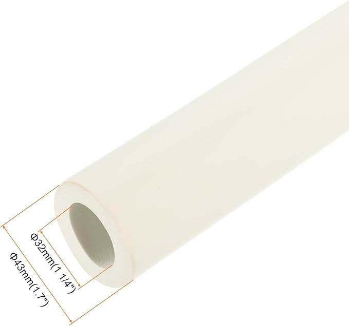 uxcell Foam Tubing for Handle Grip Support, Pipe Insulation Outside Pipe Lagging, 32mm(1 1/4") ID 43mm OD 1m White