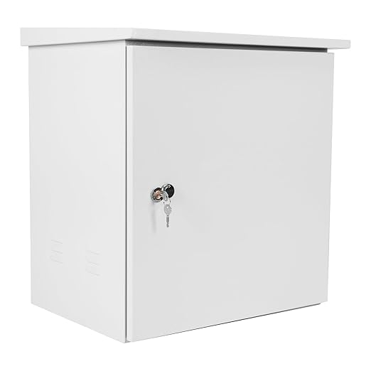 Electrical Junction Box Metal Enclosure Cold-Rolled Steel Plate Network Enclosure Exterior Box Wall/Pole Mounted for Electrical Services and Battery Accessories