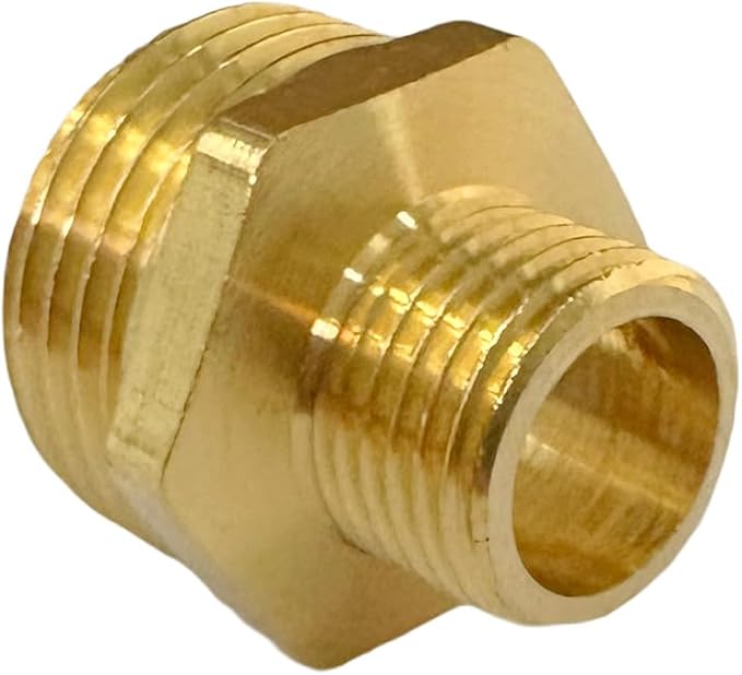 1/2" x 1/4" Male Threaded Hex Nipple Reducer Brass NPT Pipe Fitting Adapter Straight Connectors Pack of 5