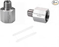 2 Piece G1/8Female-NPT1/8 Male Threaded Fitting,Reducer Adapter, 304 Stainless Steel Sensor Gasket Adapter Extender.